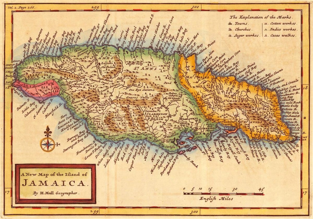 Kartta old jamaica