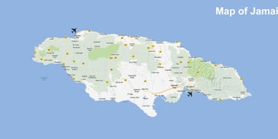 Kartta winnifred beach, jamaika